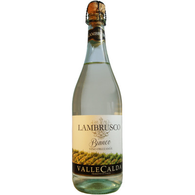 Вино игристое Valle Calda Ламбруско белое полусладкое 8%, 750мл