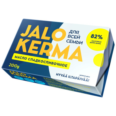 Масло сладкосливочное Jalo Kerma 82%, 200г