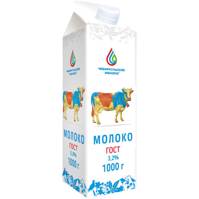 Молоко Чебаркульское Молоко пастеризованное 3.2%, 1л