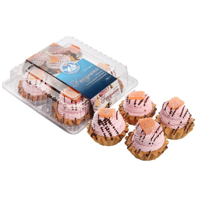 Набор пирожных Север-Метрополь Корзиночки с зефиром и шоколадной глазурью 4шт, 280г