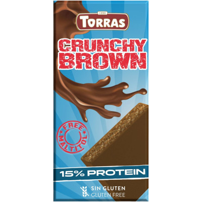 Шоколад Torras молочный без сахара с протеином, 100г