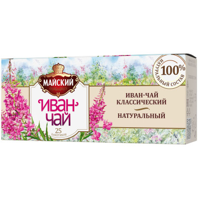 Напиток чайный Майский Иван-чай классический в пакетиках, 25х1.5г
