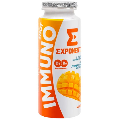 Продукт Exponenta Immuno Shot кисломолочный со вкусом манго 2.5%, 100мл