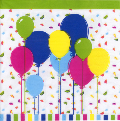 Салфетки бумажные Duni Balloons and Confetti 3 слоя 33x33см, 20шт