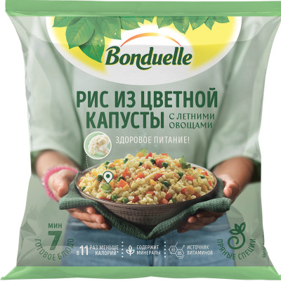 Смесь овощная Bonduelle Рис из цветной капусты с летними овощами быстрозамороженная, 400г