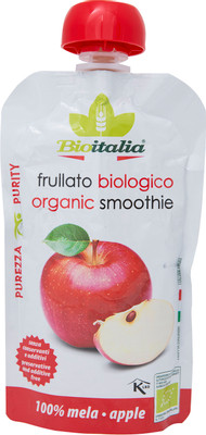 Пюре BioItalia из яблок смузи органический продукт, 120г