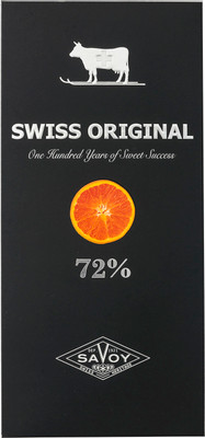Шоколад горький Swiss Original с кусочками апельсина 72%, 100г