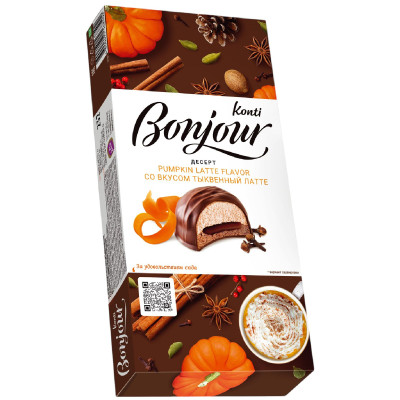 Десерт Konti Bonjour со вкусом Тыквенный латте, 232г