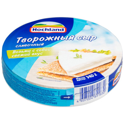 Сыр творожный Hochland Сливочный 60%, 140г