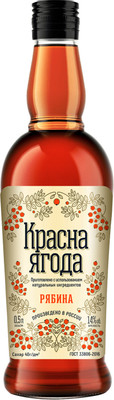 Напиток винный Красна ягода Рябина с ароматом коньяка полусладкий 14%, 500мл