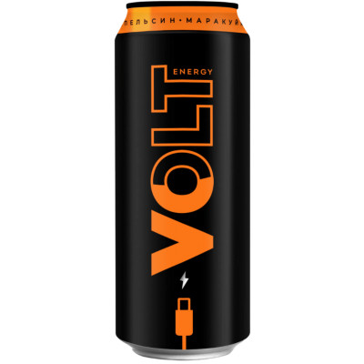 Напиток энергетический Volt Energy со вкусом апельсина и маракуйи безалкогольный газированный, 450мл
