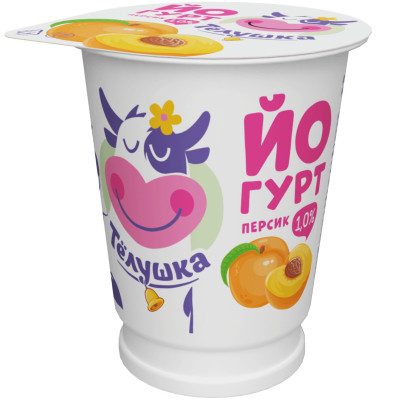 Йогурт Телушка со вкусом персика 1%, 300г