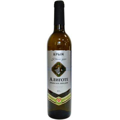 Напиток винный Южная Душа Алиготе Крымское Ливадия белый сухой, 700мл