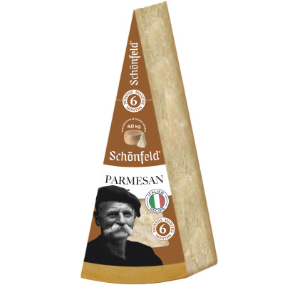 Сыр твёрдый Schonfeld Пармезан со сроком созревания 6 месяцев 45%