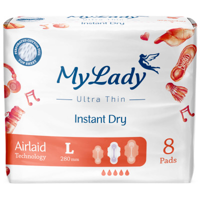 Прокладки My Lady Instant Dry ультратонкие L, 8шт