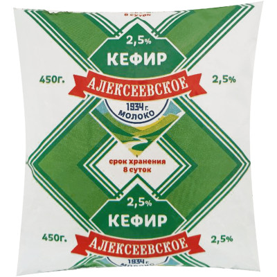 Кефир Алексеевское Молоко 2.5%, 450мл