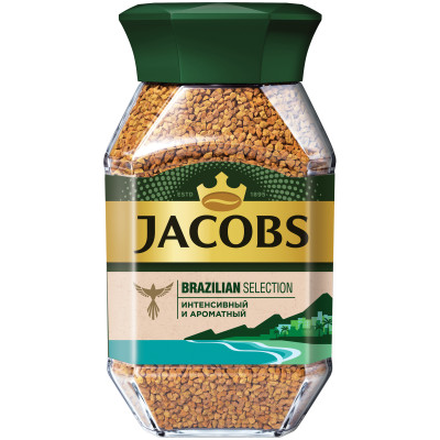 Кофе Jacobs Brazilian Selection натуральный сублимированный растворимый, 180г