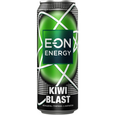 Напиток энергетический E-ON Kiwi Blast 2.0 безалкогольный тонизирующий газированный, 450мл
