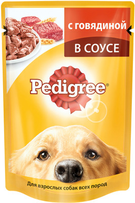 Корм Pedigree говядина в соусе для собак, 100г