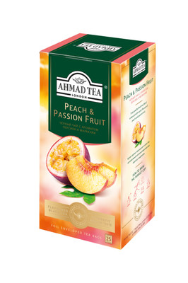 Чай Ahmad чёрный байховый листовой со вкусом и ароматом персика и маракуйи, 25х1.5г