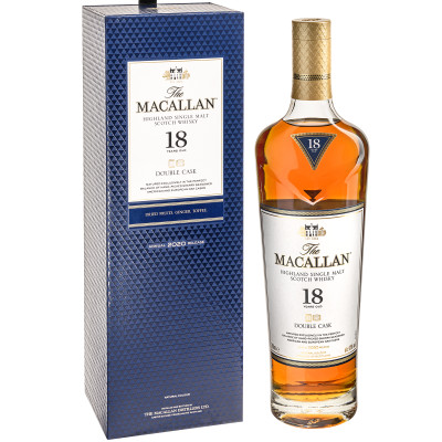 Виски The Macallan Дабл каск 18-летний шотландский односолодовый 43% в подарочной упаковке, 700мл