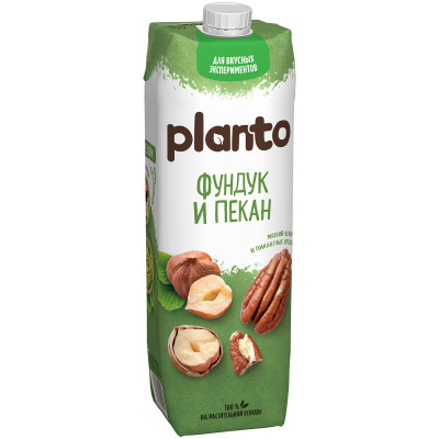 Напиток Planto Hazelnut&Pecan ореховый ультрапастеризованный, 1л