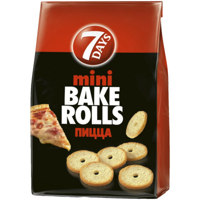 Сухарики 7 Days Bake rolls mini со вкусом пиццы, 80г
