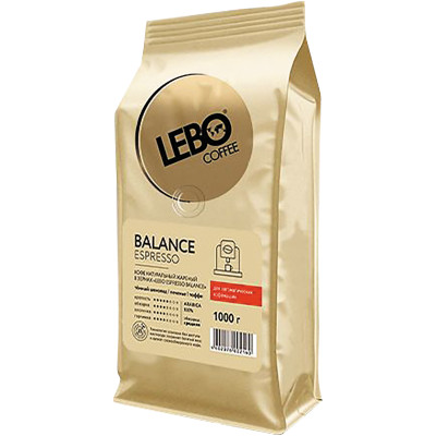 Кофе Lebo Espresso Balance натуральный жареный в зёрнах, 1кг