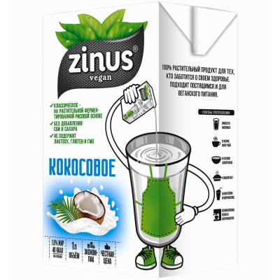 Напиток Zinus Coconut Кокосовый, 1л