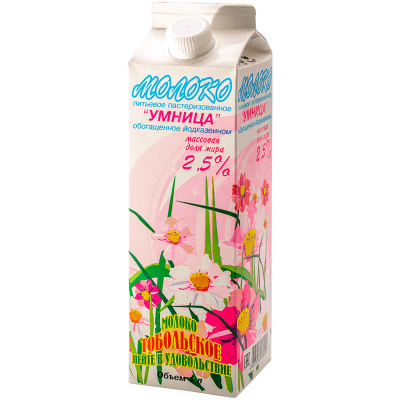 Молоко Умница йодированное 2.5%, 1л