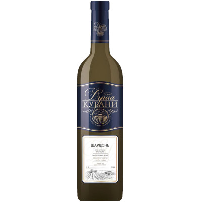 Вино Душа Кубани Шардоне белое полусладкое 10-12%, 700мл
