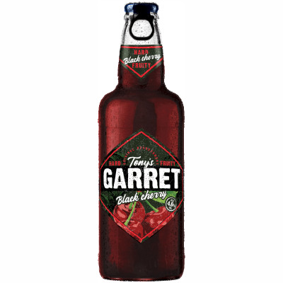 Пивной напиток Tony's Garret Hard Black Cherry пастеризованный 4.6%, 400мл
