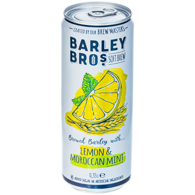Напиток безалкогольный Barley Bros лимон-марокканская мята газированный, 330мл
