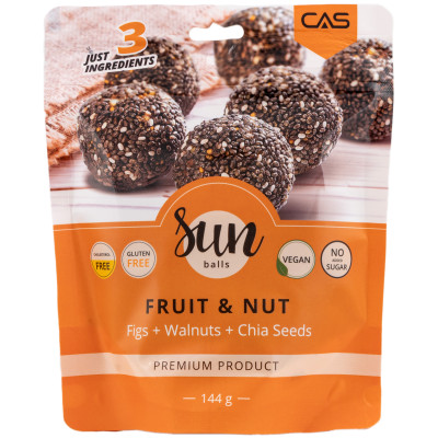 Снеки Sun Balls Figs Walnust Chia Seeds из орехов и сухофруктов, 144г