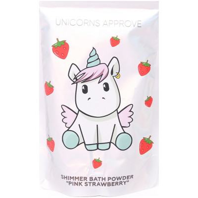Пудра-шиммер Unicorns Approve Pink Strawberry для ванны, 150г