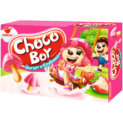 Печенье Orion Chocoboy Yogurt & Strawberry, 40г