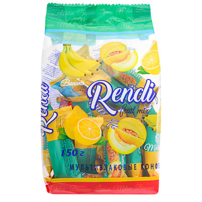 Конфеты Rendi Fruit Mix мультизлаковые банан-лимон-дыня, 150г