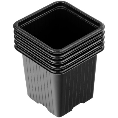 Горшок для рассады пластиковый квадратный чёрный 90х90х80мм, 10х500мл