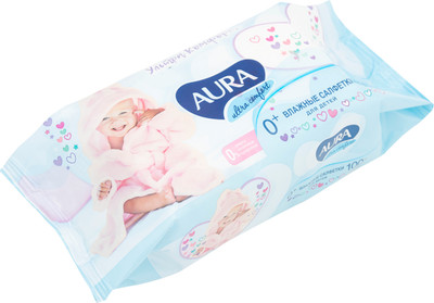 Салфетки влажные детские Aura Ultra Comfort с экстрактом алоэ, 100шт