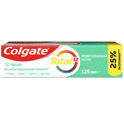 Зубная паста Colgate Total 12 Профессиональная Чистка гель для защиты всей полости рта, 125мл