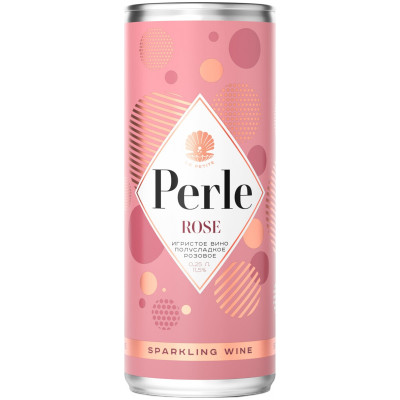 Вино Ла Петит Перле игристое розовое полусладкое 11.5%, 250мл