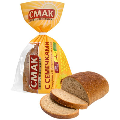 Хлеб Смак с семечками подовый в нарезке, 230г