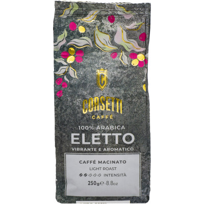 Кофе Corsetti Eletto натуральный жареный молотый, 250г