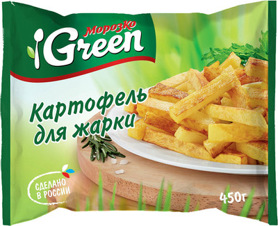 Картофель Морозко Green для жарки быстрозамороженный, 450г
