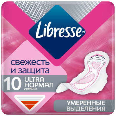 Прокладки Libresse Ultra normal с поверхностью сеточка, 10шт