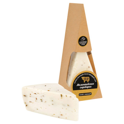 Сыр полутвёрдый Мамонтовская Сыроварня выдержанный из козьего молока с лавандой 45%, 150г