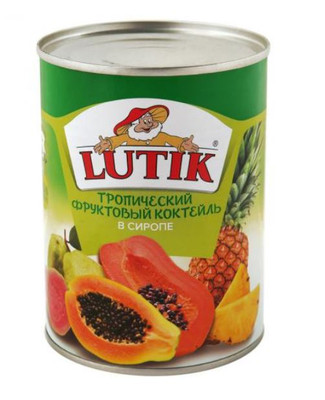 Коктейль тропический Lutik в сиропе, 580г