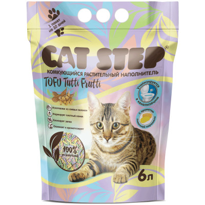 Наполнитель Cat Step Tofu Tutti Frutti комкующийся растительный для кошачьих туалетов, 6л