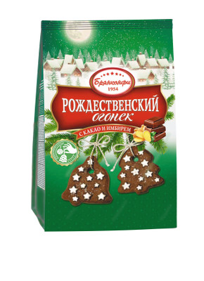 Печенье Брянконфи Рождественский огонёк сахарное с какао и имбирём, 300г