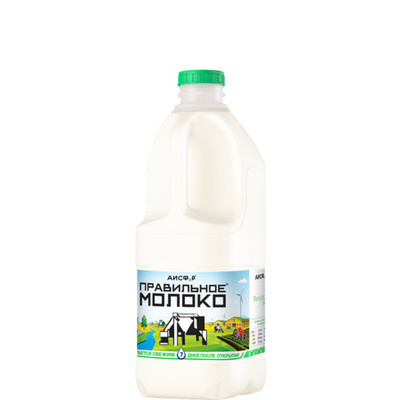 Молоко Правильное Молоко пастеризованное 2.5%, 2л